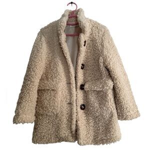 SHEIN kids Coat Sherpa beige EUC